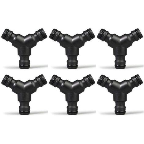 Sollbry Divisor de manguera de plástico a presión (3 vías), conector macho en Y para manguera de jardín, paquete de 6