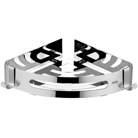 Sollbry Eck-Duschregal, wandmontiertes Eck-Duschregal, Duschhalter für Badezimmer, Silber