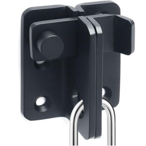 Sollbry Edelstahl-Schieberiegelverschluss, Fensterladenriegel, Türschloss, Tor für Gartenhaus, Badezimmer, Garage, Fenster, links öffnend, links öffnend, schwarz