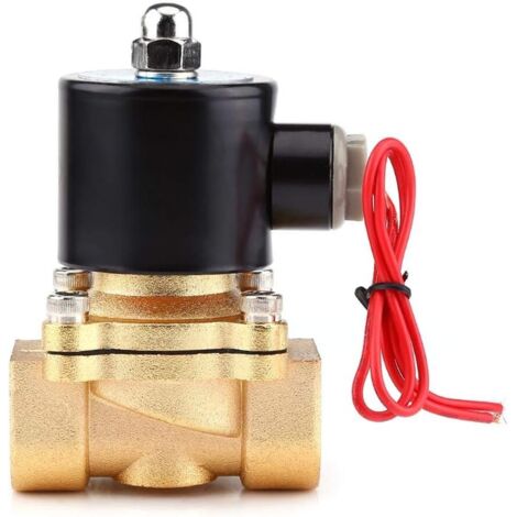 Sollbry Electroválvula eléctrica de 220 V y 1/2 pulgada, normalmente cerrada para gas, aire, aceite y agua.