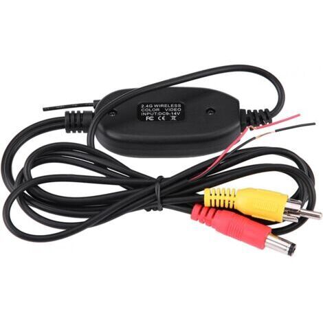 Sollbry Émetteur vidéo de caméra arrière, DC12V RCA vidéo 2.4Ghz Kit émetteur et récepteur sans fil pour système de surveillance de caméra de recul de stationnement de voiture