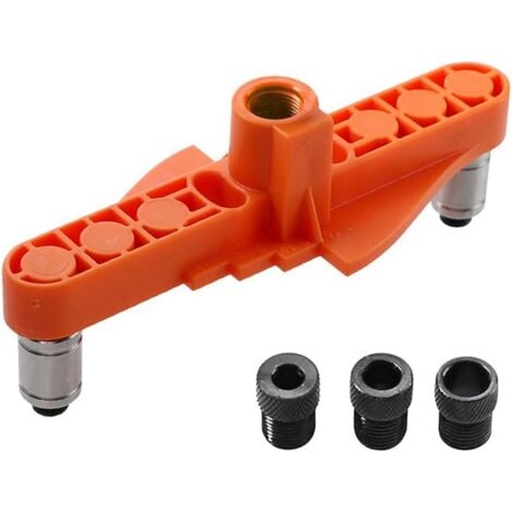 Sollbry Ensemble de localisateur de trous droits deux en un, haute qualité, centrage automatique, poinçon à Tenon rond, outils de bricolage pour le travail du bois, Orange