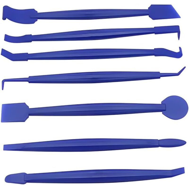 Sollbry - Escobilla de goma flexible con ranura curva, 7 herramientas para envolver, escobilla de goma para bordes de película de coche, escobilla