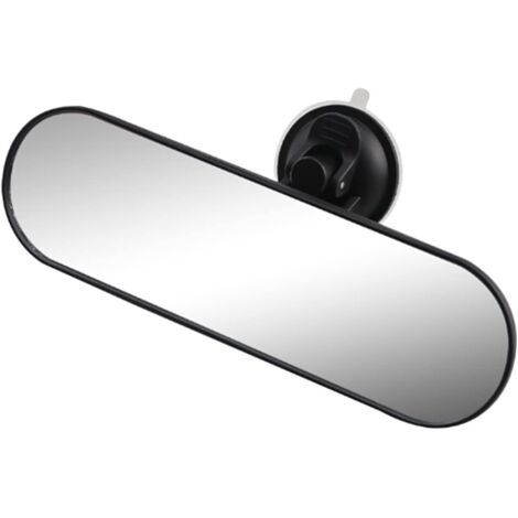 Sollbry Espejo retrovisor universal para coche y camión con ventosa (color negro).
