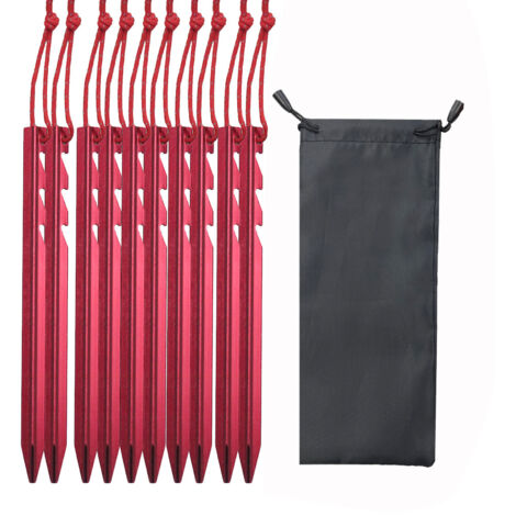 Sollbry Estacas para carpa, 12 unidades, de aluminio, de 18 cm, para lonas de camping y lonas de playa.