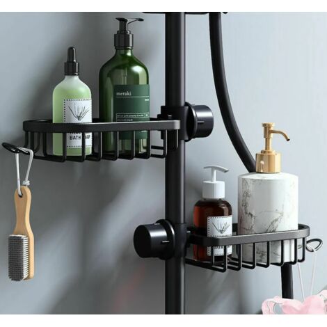 Sollbry Étagère Douche Sans Percage, 2pcs Porte Savon Étagère Salle de Bain Serviteur Douche pour Shampooing, Support de Rangement pour Salle de Bain Cuisine
