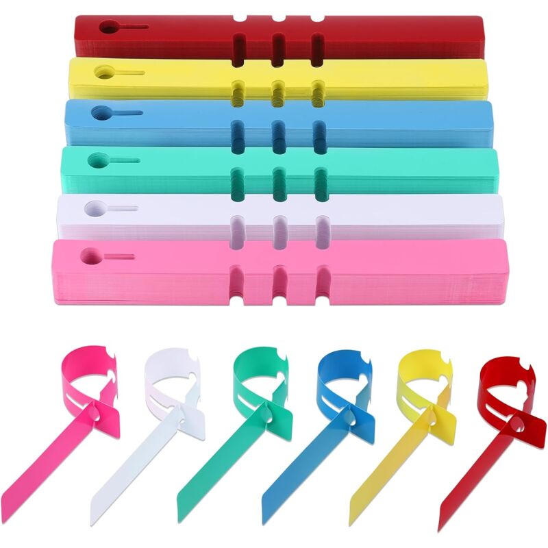 Tiquettes Plantes Plastique, 600 Pièces Couleur Etiquettes Jardin, Étiquette Arbre Suspendues, Etiquette Potager Reutilisable pour Extérieur