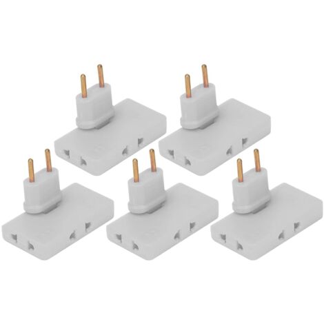 Sollbry EU-Steckerkonverter Abs EU-Steckerkonverter, Messing 5-teiliger kabelloser EU-Steckerkonverter 180-Grad-Verlängerung 1 auf 3 EU-Steckeradapter 110-250 V (weiß)