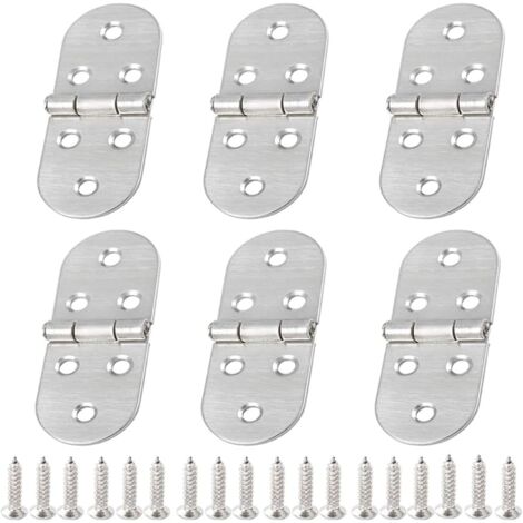 Sollbry Fensterscharnier, Edelstahllöcher, Lukenscharnier, Edelstahlscharnierverbinder, Klapptischscharnier, Scharniere für Wohnmöbel, Hardware, Schrank, Tür, Schublade, 6 Stück