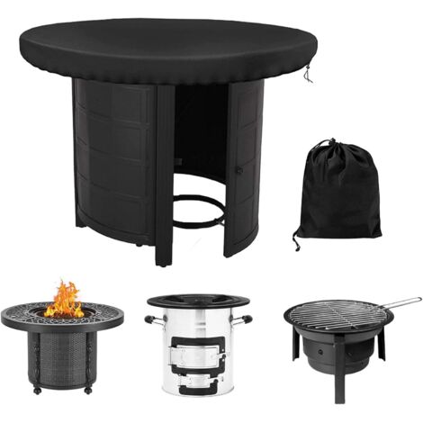 Sollbry Feuerplatten-Schutzhülle, wasserdicht, UV-beständig, Durchmesser: 100 cm, aus 420D Oxford-Gewebe, UV-beständig für Feuerplatte/Grillplatte mit einem Durchmesser (schwarz, Durchmesser).