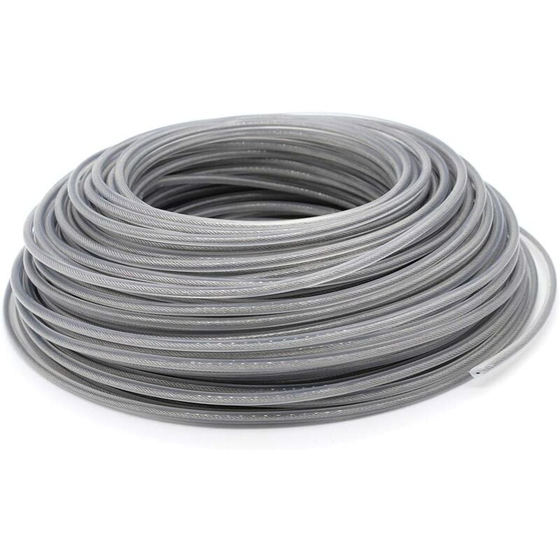 Fil Coupe Bordure Universel, Ligne de Trimmer Strimmer en Acier 3.0 mm, Fil d'acier Débroussailleuse Robuste pour Bosse Tête Tondeuse à Gazon de