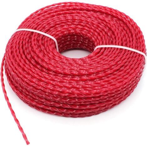 Sollbry Fil de débroussailleuse, fil de nylon tondeuse de 3,0 mm, ligne de rechange pour pelouses, jardins, trottoirs, passerelles, parcs et paysages (Twist,3mm50m)