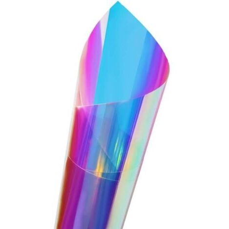 Sollbry Film adhésif holographique caméléon irisé pour fenêtre, autocollant décoratif en verre pour artisanat, décoration de fête de noël à faire soi-même