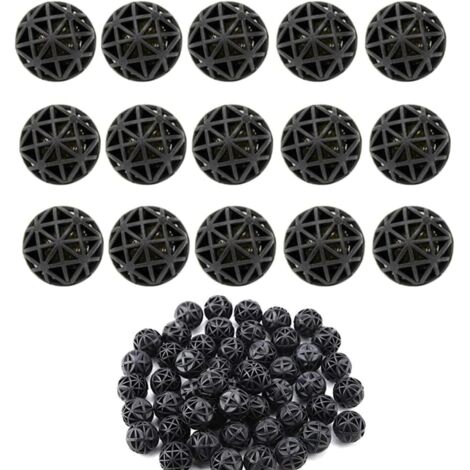Sollbry Filtration D'aquarium Boules Bio,100 Pièces Bio Boules Bio-Balls pour Filtration Nettoyage Boules de Filtration Bio Filtres Biologiques Balles pour Etang Aquarium Fontaine Cascade,16MM
