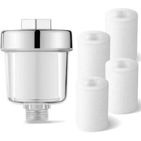 Sollbry Filtre Douche Anti Calcaire Filtre à Eau de Douche avec 5 Cartouches Filtrantes épaissies pour une Filtration Efficace des Impuretés Dans L'eau, Filtre pour les robinets et les machines à lave