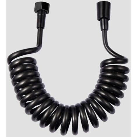 Sollbry Flexible de douche,tuyau à ressort télescopique, flexible rétractable pour douchette, WC et bidet (3M Noir)