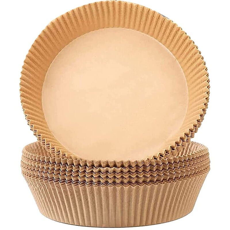 Image of Sollbry - Fodere monouso in carta per friggitrice ad aria, fogli rotondi in carta da forno per friggitrice ad aria, filtro antiaderente resistente
