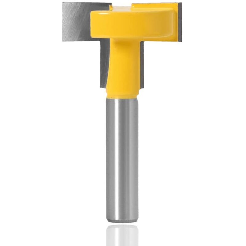 Sollbry - Fresa ranuradora en t de 8 mm, fresa para ranura en t, herramienta para corte y fresado de carpintería (amarilla)