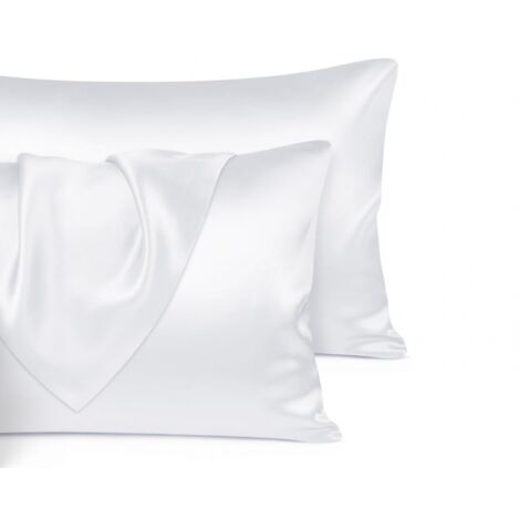Sollbry Funda de almohada de poliéster: cuida tu piel y reduce la caída del cabello - Blanco, 51 x 66 cm, 2 piezas