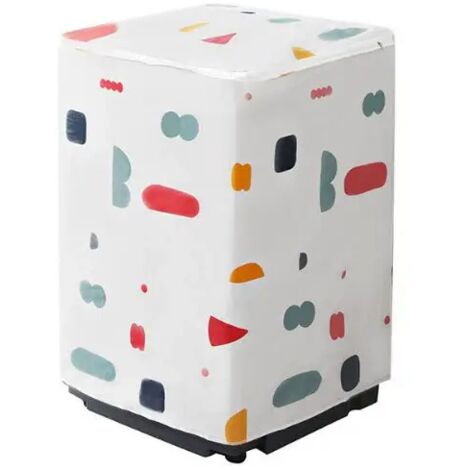 Sollbry Funda para lavadora impermeable y anti-UV con estampado, protección total para lavadora automática, patrón geométrico con solapa.