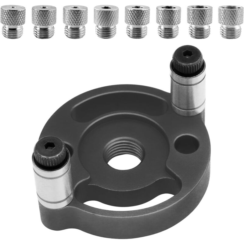 Sollbry - Gabarit de Percage Charniere, Guide de Percage Bois, Gabarit Tourillon, Apporter 3/4/5/6/7/8/9/10mm Bagues Gabarit de Percage Convient aux