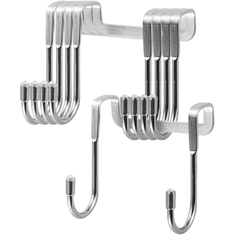 Sollbry Ganchos de ducha - 5 piezas de 6,5 x 7,5 cm para puerta doble, gancho de pared para cabina de ducha, para toallas de baño