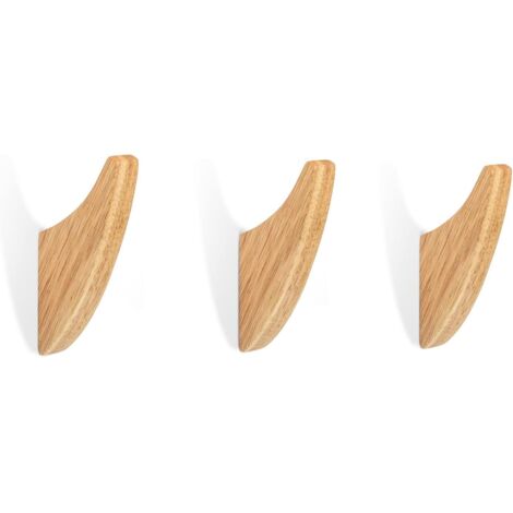 Sollbry Ganchos de pared de madera para abrigos, de nogal negro macizo natural y madera de caucho, decorativos para colgar abrigos, toallas y sombreros (3 unidades).