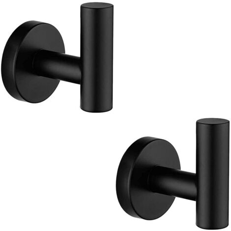 Sollbry Ganchos de pared redondos de níquel cepillado para toallas, paquete de 2, de acero inoxidable, para baño, ropa y abrigos.