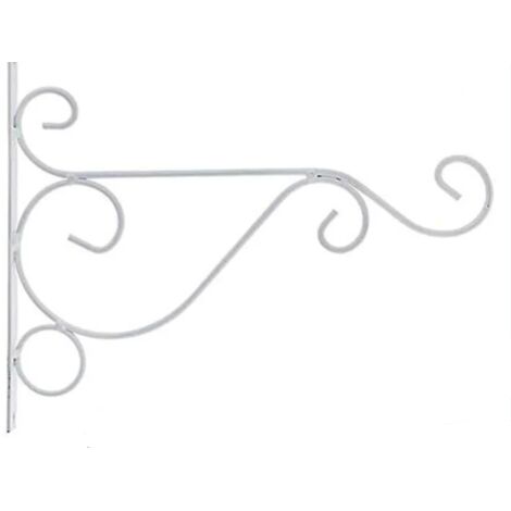 Sollbry Ganchos decorativos de hierro para pared con tornillos para comederos de pájaros y faroles, 26 cm, color blanco
