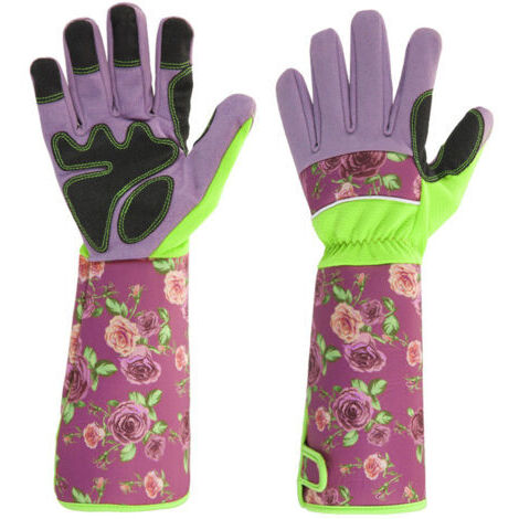 Sollbry Gants de Jardinage Femme, Gants de Travail de Jardin avec Protection des Avant-bras, Gants Taille de Rosiers Long Gants Protections Résistants aux Épines, Gants Roncier pour Jardinier（3912cm）