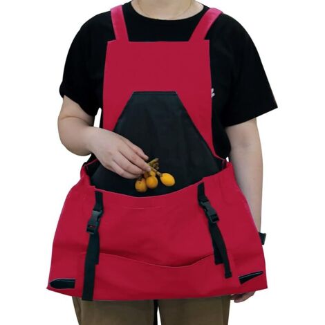 Sollbry Gartenschürze mit Tasche, Obsternte-Pflücktasche, verstellbare Canvas-Aufbewahrungstasche, Gartenschürze mit Schnellverschluss-Tasche, Gärtner-Pflückschürze