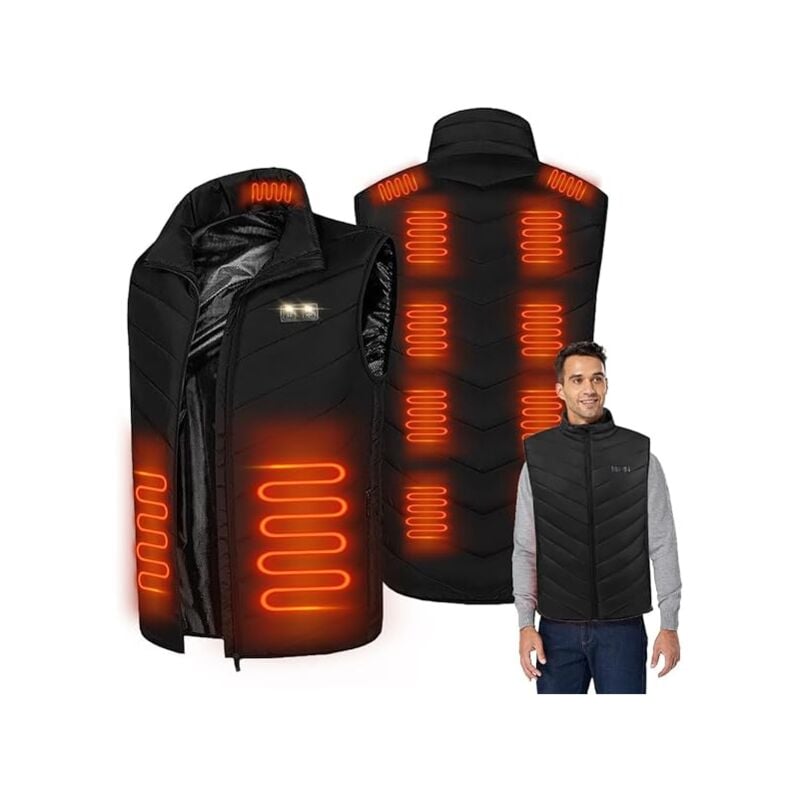 Sollbry - Gilet Chauffant Homme Femme, Veste Chauffante Homme, Doudoune Chauffante Homme, Vetement Chauffant Homme avec Dual Control, 13 Zones de