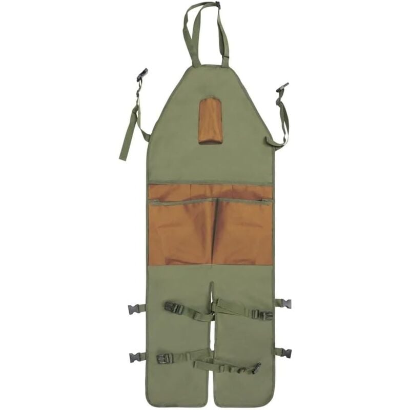 Image of Grembiule da lavoro, grembiule da giardinaggio, protezione per le gambe regolabile, multi-tasche, per casa, cucina e giardino - Sollbry