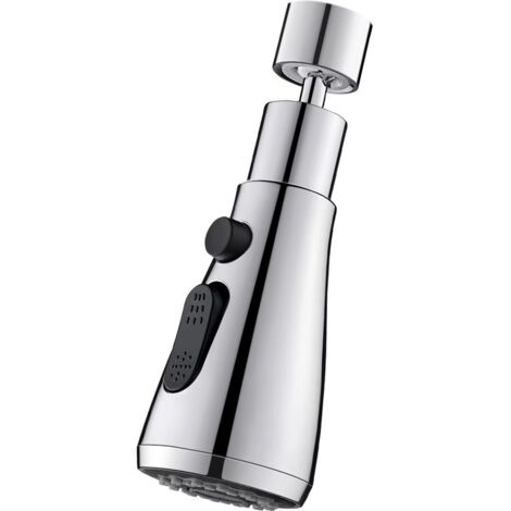 Sollbry Grifo de cocina con rociador de 360 grados, boquilla de 3 modos con aireador, cabezal giratorio para grifo mezclador, adaptador universal G1/2