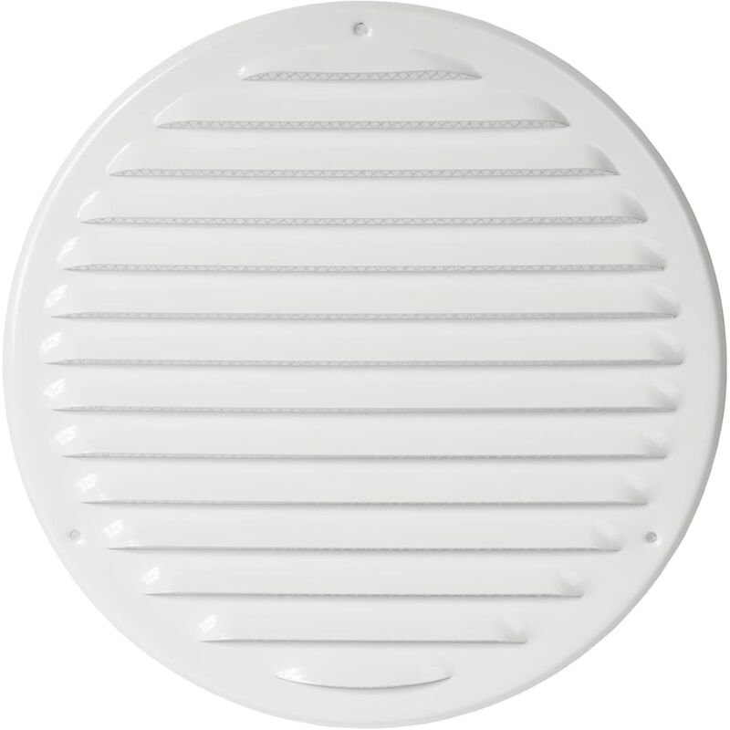 Grille de ventilation ronde blanche ø 20 cm avec moustiquaire - couverture de ventilation pour usage intérieur et extérieur - applications de