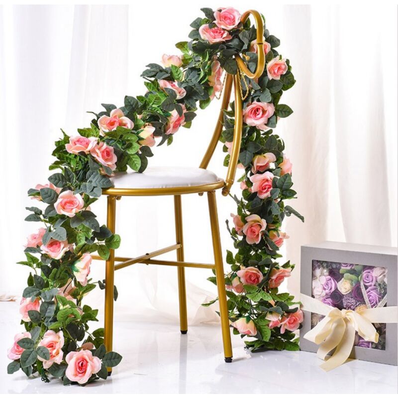 Sollbry - Guirlande de fleurs, fleurs d'arche de mariage, fleurs de vigne de roses artificielles pour décoration murale d'anniversaire de mariage de