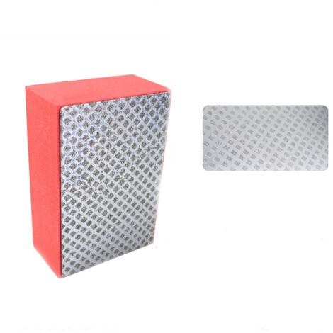 Sollbry Handpolierpads, 4er-Set, Körnung 60, Volldiamant-Schleifblock zum Schleifen von Fliesen, Glas, Stein, Marmor, Keramik und Metall (Rot, 90 × 60 × 30 mm)