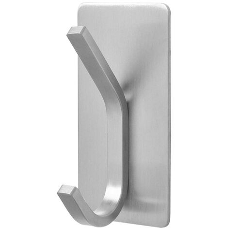 Sollbry Handtuchhaken/Klebehaken – Wandmontierte Garderoben-/Bademantel-/Handtuchhaken zum Aufkleben auf Badezimmer/Küche, 2er-Set, Edelstahl