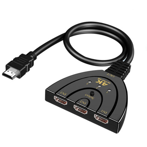 Sollbry HDMI Switch 3 Port HDMI Splitter Cable - HDMI Cable Switch
