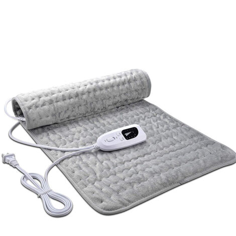 Sollbry Heizkissen, elektrisches Heizkissen mit automatischer Abschaltung und 6 Temperaturstufen, Heizkissen – maschinenwaschbar. (Grau, 30 x 60 cm)