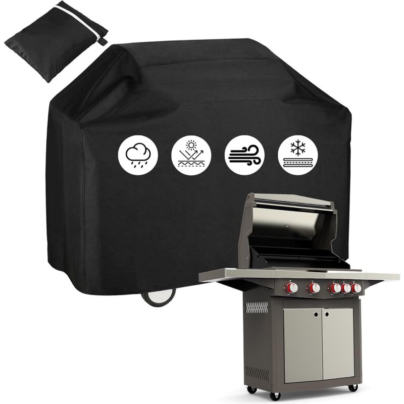 Sollbry Housse Barbecue Gaz Exterieur, 210D Oxford Bache Barbecue Exterieur, Housse Barbecue Exterieur Imperméable, BBQ- Housse de Protection