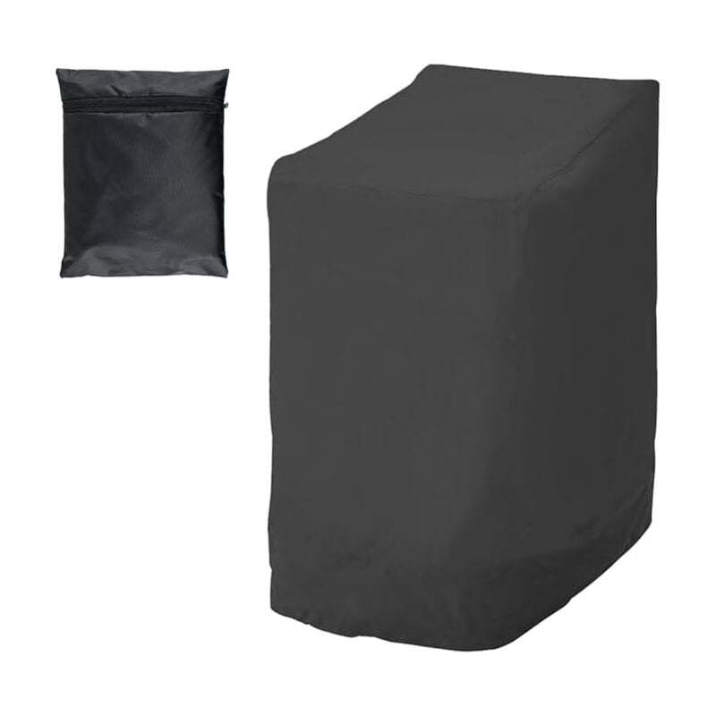 Housse Chaise Jardin pour 6 Chaises Empilables Imperméable Anti-UV Housse Chaise Jardin Exterieur en Tissu Oxford 210D 114 x 85 x 65 cm Noir - Sollbry
