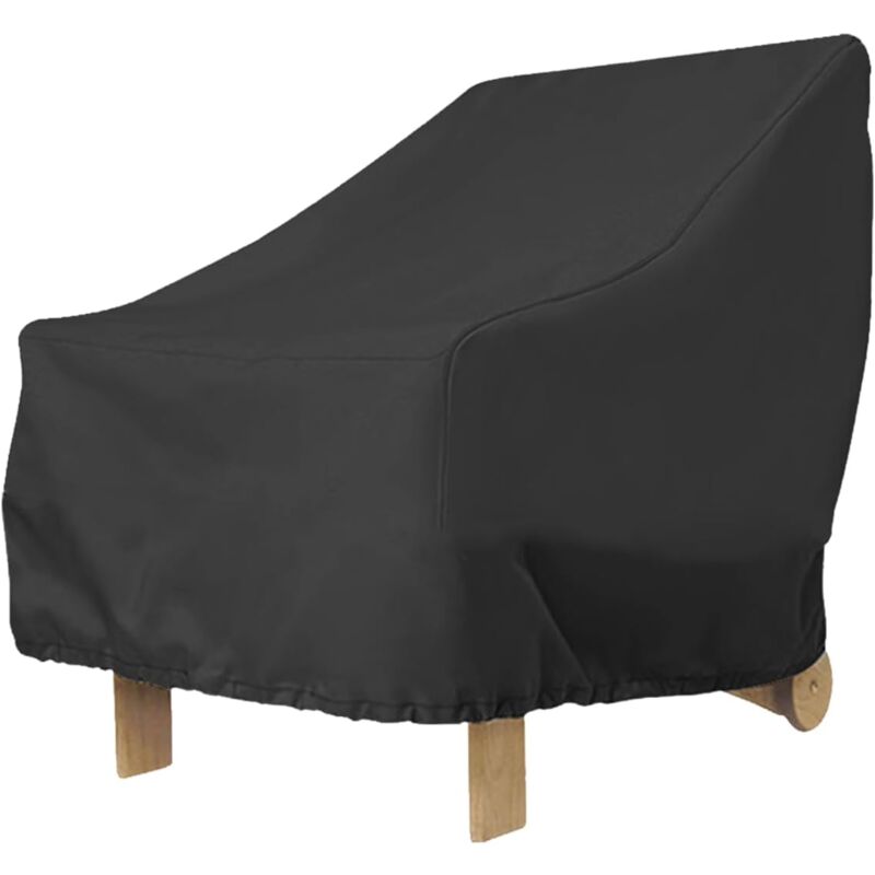 Housse de chaise de jardin imperméable 91 x 85 x 80 cm en tissu Oxford 210D pour chaise noire anti-poussière résistante aux rayons uv pour chaise de