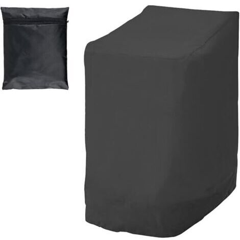 Sollbry – Housse de chaise jardin pour 6 chaises empilables – Imperméable et anti-UV – Tissu Oxford 210D – Dimensions 114 x 85 x 65 cm – Couleur noire