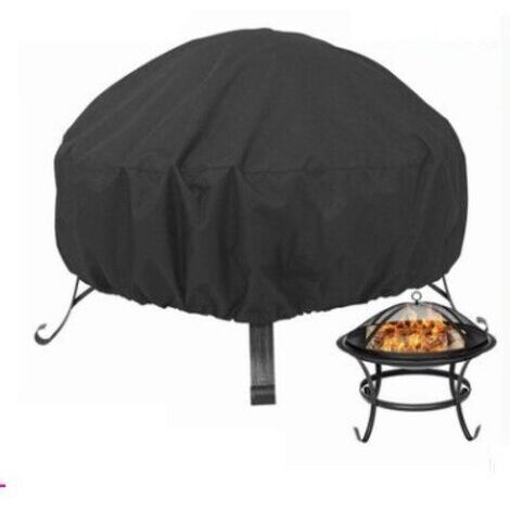 Sollbry Housse de protection pour brasero rond, cordon de serrage pour imperméable, coupe-vent, résistant aux UV, tissu Oxford 80 x 65 cm pour four, table à manger et chaises et jardin