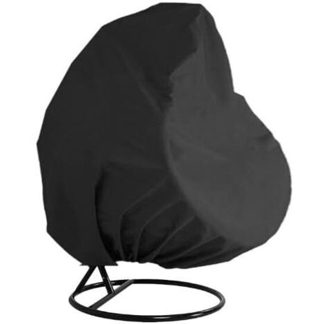 Sollbry Housse de protection pour fauteuil suspendu, housse de protection pour fauteuil suspendu, imperméable, housse de protection pour fauteuil suspendu, patio, jardin, 2 personnes, noir, 230 x 200 