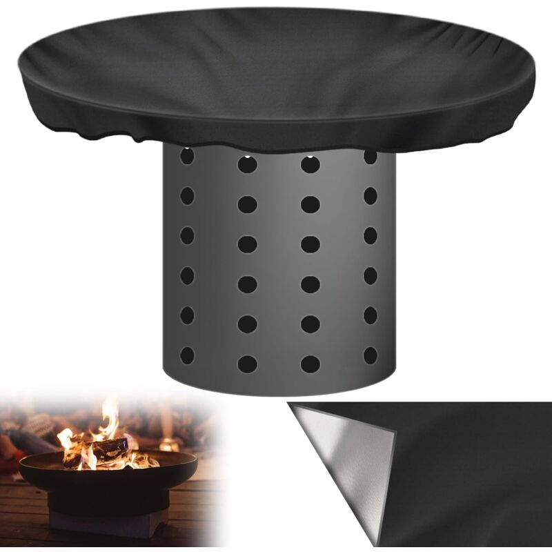 Sollbry Housse de protection pour plaque de feu : diamètre 100 cm, 420D, étanche, anti-UV, rond, noir, résistant à l'eau, pour plaque de cuisson et