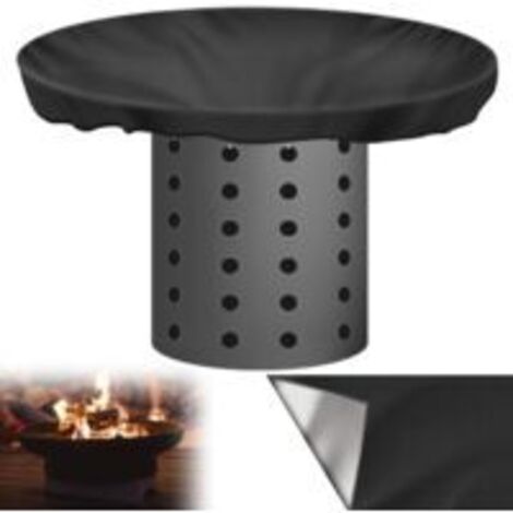 Sollbry Housse de protection pour plaque de feu : diamètre 100 cm, 420D, étanche, anti-UV, rond, noir, résistant à l'eau, pour plaque de cuisson et plaque de cuisson