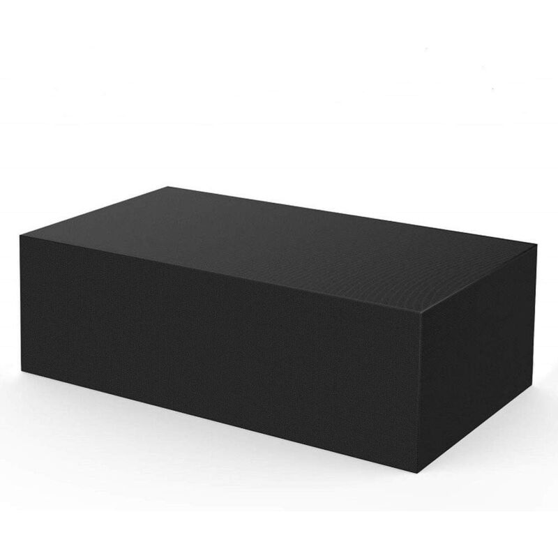 Housse de protection pour table de jardin en tissu Oxford 210D avec cordon de serrage, imperméable, anti-poussière et résistante aux uv (noir, 242 x