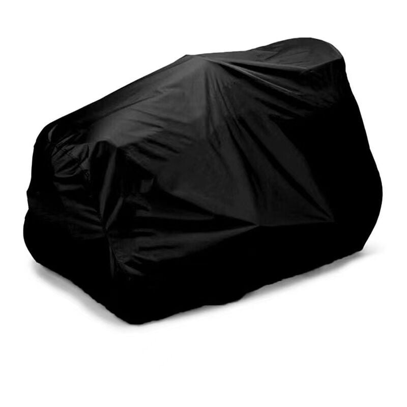 Housse de protection pour tondeuse à gazon d'extérieur en polyester Oxford 210D imperméable et robuste, résistante aux uv (noir, 183 × 137 × 117 cm)